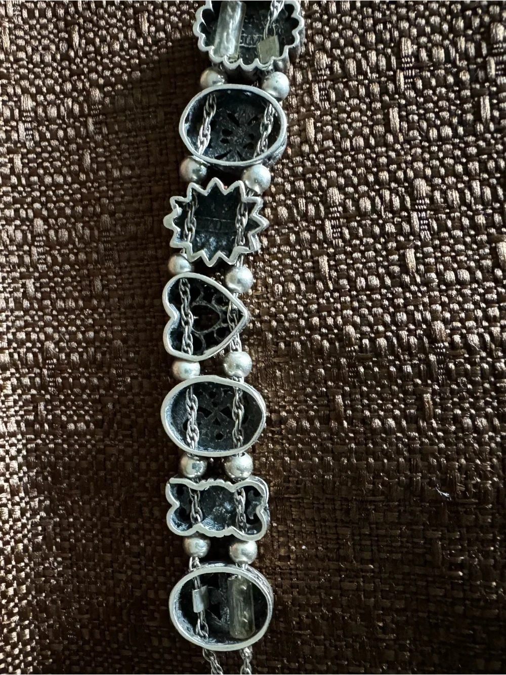 Silver Tone Decorative Charm Bracelet